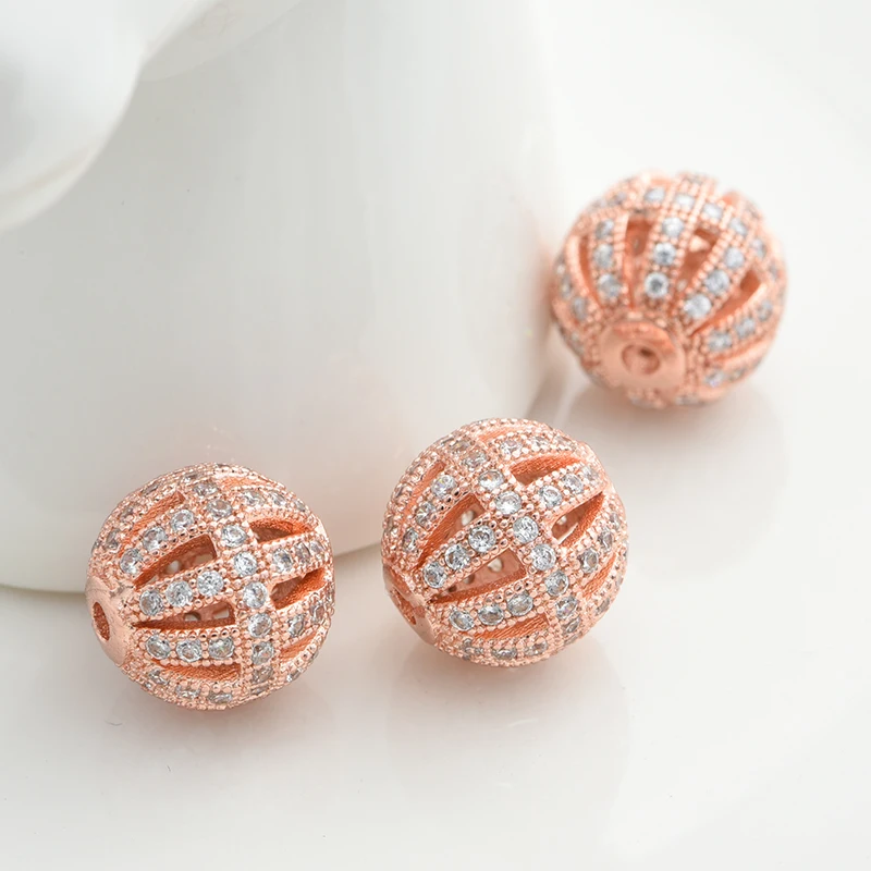 Newest 10mm Hollow out Round Spacer Beads for DIY Jewelry Accessories Making Handmade Woman Man Bracelet Gift