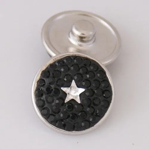 Fashion Trendy Colorful Star Smlie Gradient pattern rhinestone 18MM charm snap buttons for DIY snap jewelry