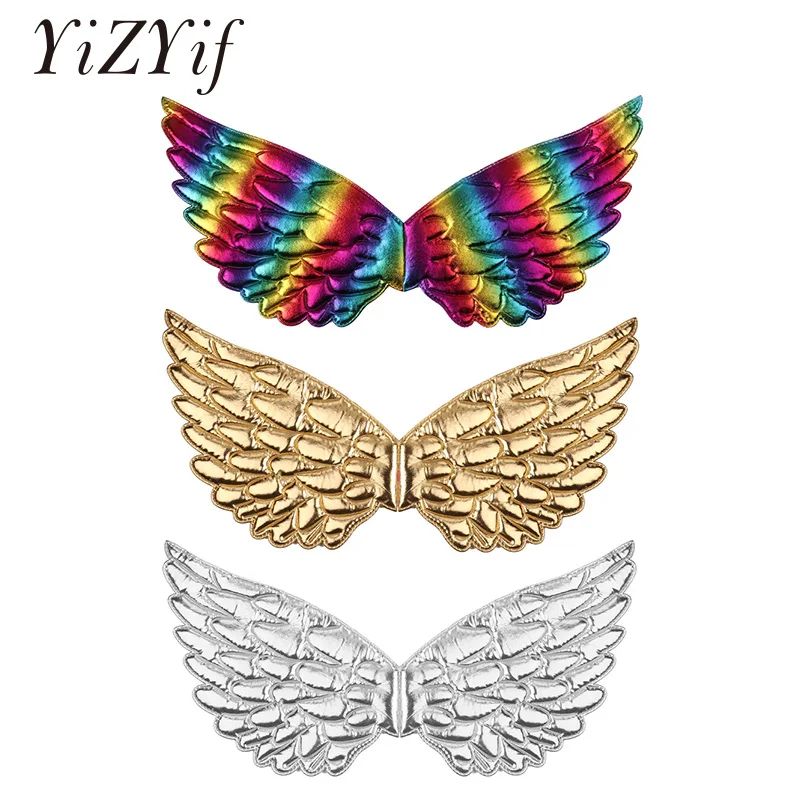 Kids Angel Wings Children Glossy Metallic Angel Wings for Photography Masquerade Halloween Cosplay Party Costume Accessory Wings