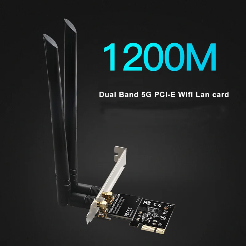 Dual Band 5G 1200Mbps PCIe WIFI wireless lan network card pci express wifi adapter Realtek 8112AE chip