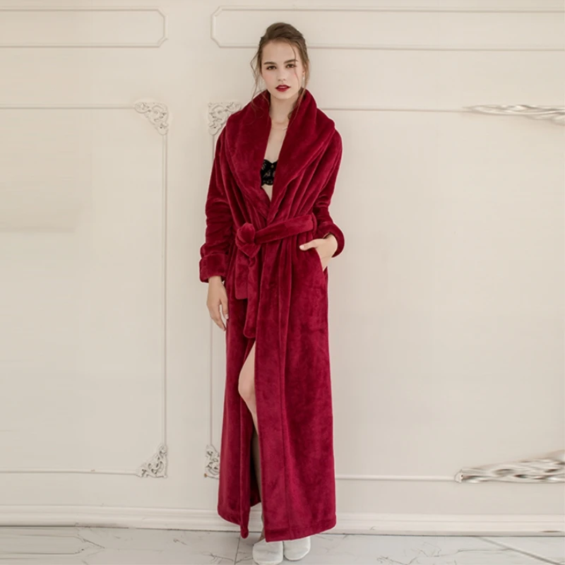 Women\'s Long Robe Mens Ultra Long Floor Length Ankle-Length Bathrobes  Sleepwear Loungewear Nightgown Nightwear House Coat