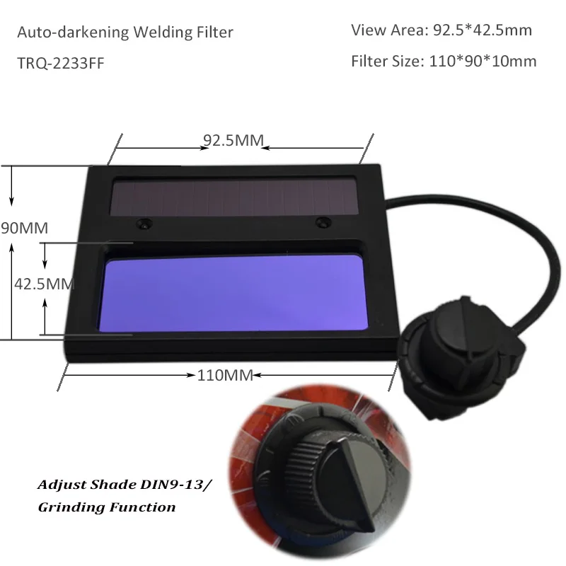 trqwh solar powered auto darkening arc welding helmet/electric mask for full face eyes protection fast shipping TRQ-GD02-2233FF