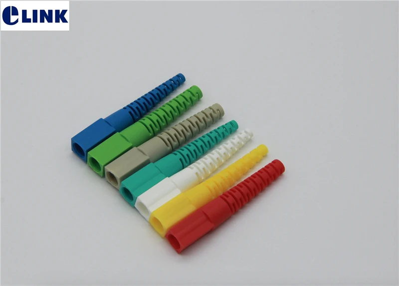 SC square boot for 3.0mm 2.0mm cable fiber optic connector kits red yellow blue green aqua white gray SC fiber boot 1000pcs