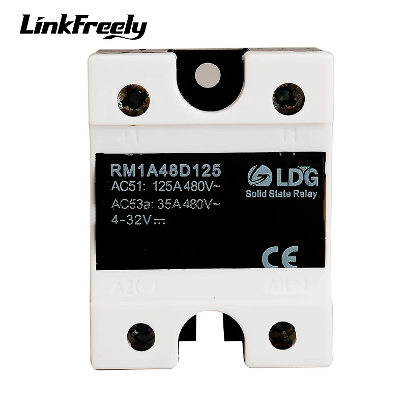 RM1A48D125 5pcs 2SCR Solid State Relay DC AC 125A, Output:42-530VAC Input:5V 12V 24V DC SSR Relay, Module Relay Switch Board