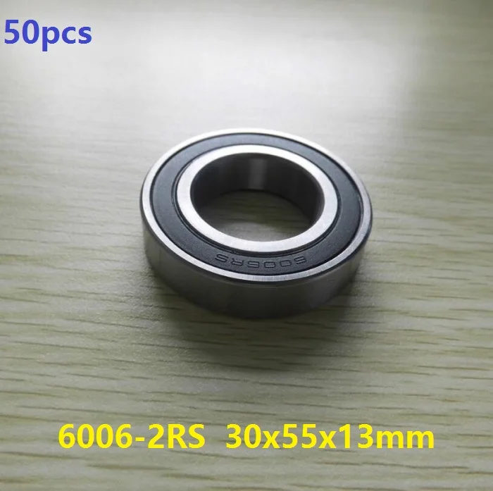 

50pcs/lot 6006RS 6006-2RS 6006 2RS RS 30*55*13mm Deep Groove Ball bearing double rubber Shaft 30x55x13mm