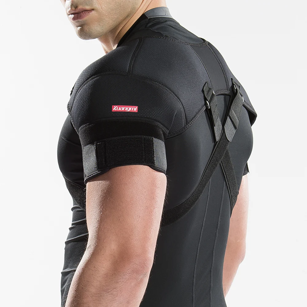 Kuangmi Removable Shoulder Support Belt Flexible Back Belt Correct Rectify Posture Adjustable Wrap Bnadage Sports Shoulder Brace