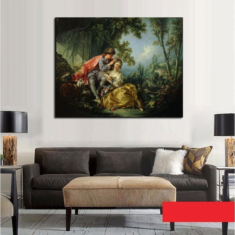 Artangle Francois Boucher Famous Art The Four Seasons Spring Classical Portrait Painting Canvas Print Wall Decor Drop shipping