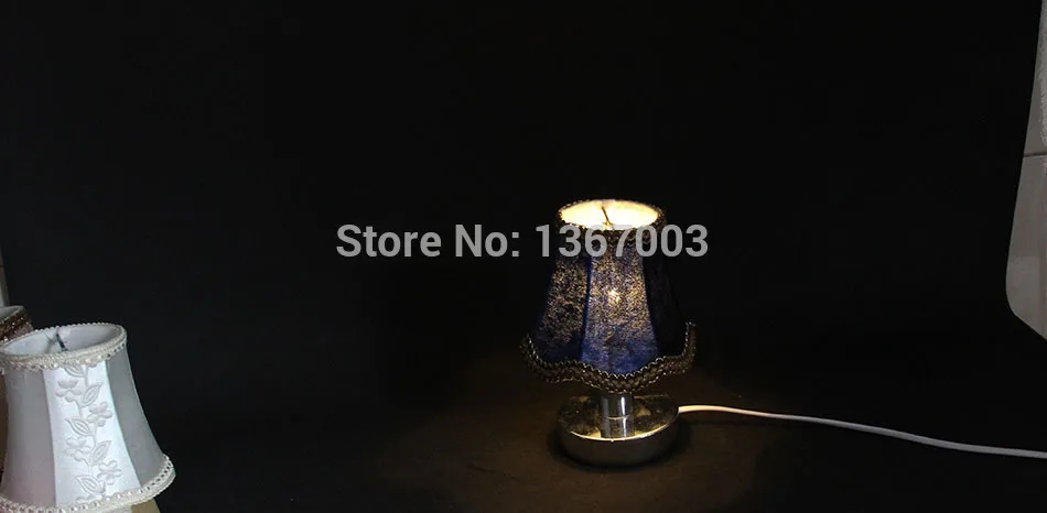 Retro Blue Color Glass Chandelier Flannel Lamp Shades, Luxury Moroccan Wall Lamp Shades, Clip On