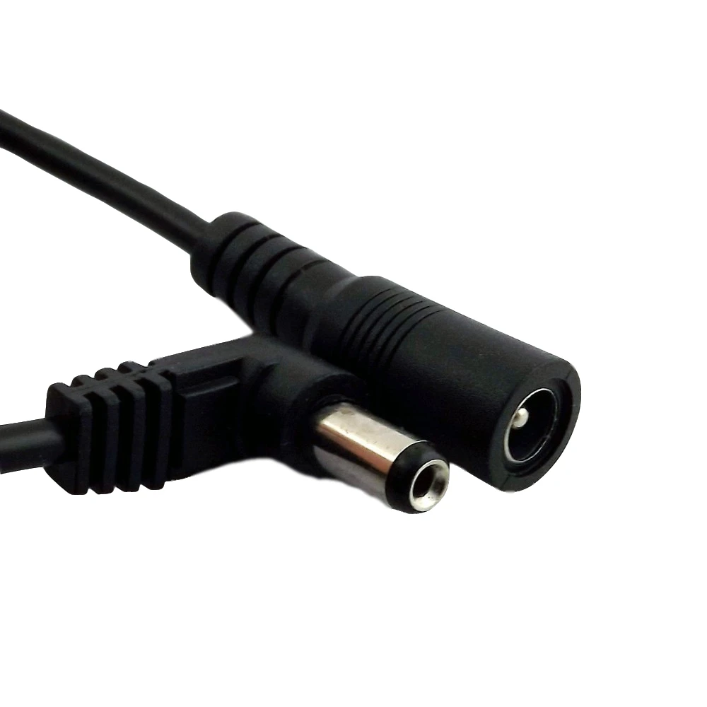 DC-Stromverlängerungskabel 5,5mm X 2,1mm 90 Grad Rechtwinkliger Stecker auf Buchse Adapter CCTV Überwachungskamera LED-Streifen – Detail 8