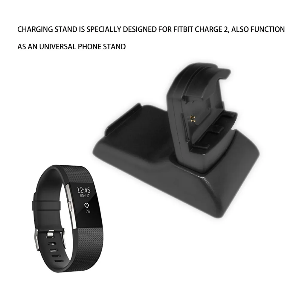 USB-зарядное устройство для Fitbit Charge 2, зарядная док-станция, зарядное устройство, держатель для телефона, подставка, пластиковый кронштейн, зажим для часов Fitbit Charge 2