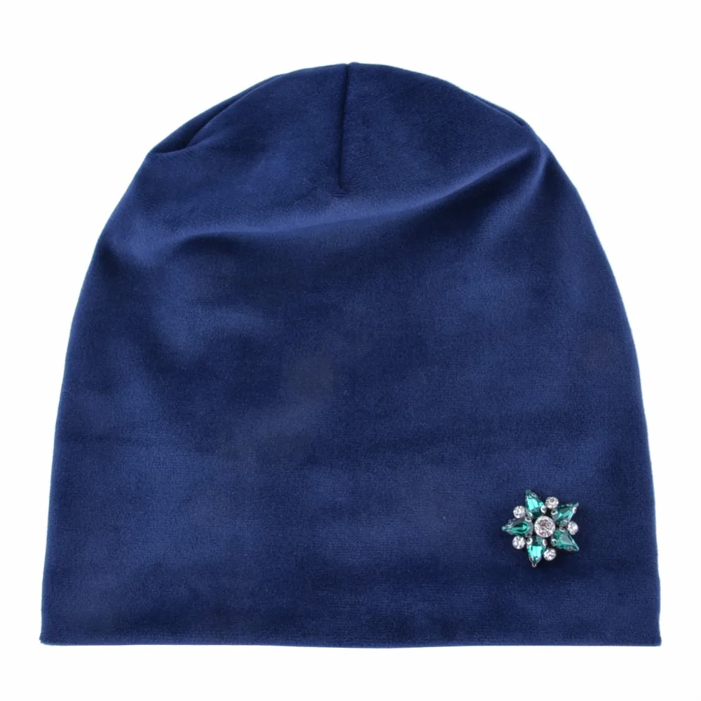 TQMSMY Women\'s Winter Hats Warm Velvet Star Rhinestone Women Skullies Hats for Women Beanies Cap Ladies Beanies Hats TMDH87