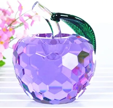 Good Quartz Crystal Glass Crafts Art&collection Romantic Purple Apple 100mm Rare Artificial Gifts Figurines decor dress home