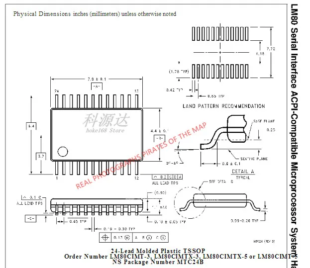 5pcs/lot LM80CIMT-3 TSSOP24 LM80CIMTX LM80 In Stock
