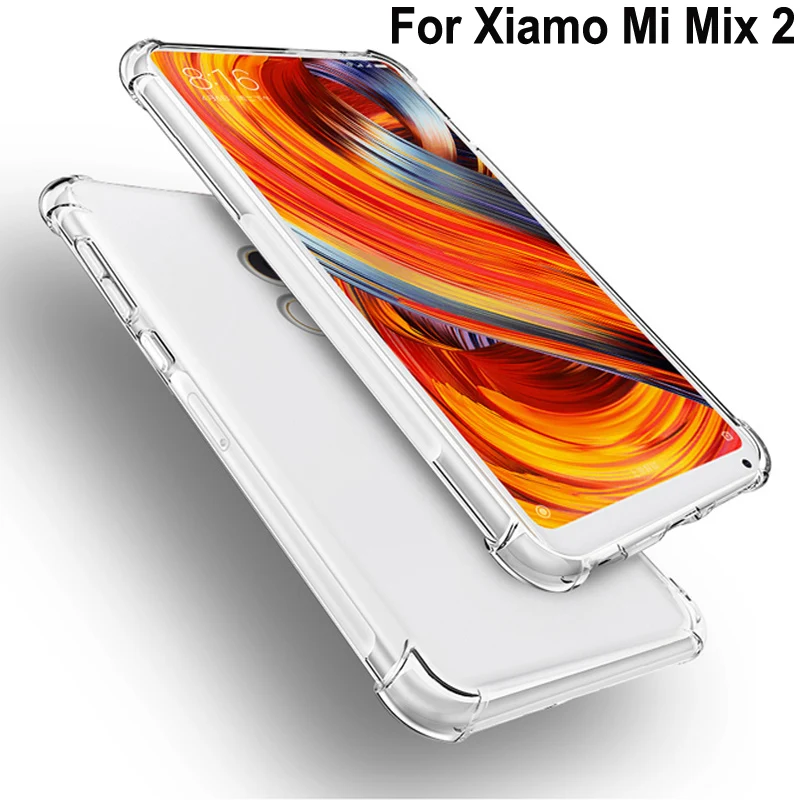 Luxury Shockproof Clear Soft Case Capa For Xiaomi Mi Mix 2 Phone Cases Silicone Back Cover 5.99\'\' For Mi Mix 2 Mix2 Shell