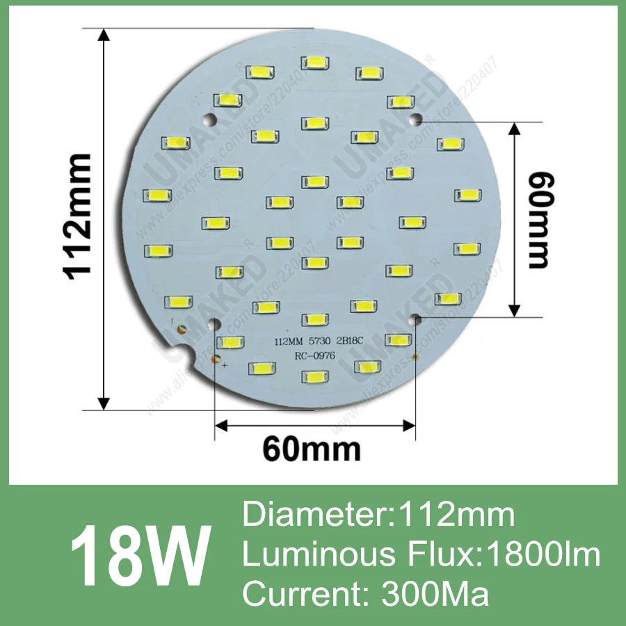 Jasność 12W 18W LED SMD5730 źródła światła dla żarówka, panel led PCB o rzeczywistej mocy do oświetlenia sufitowego