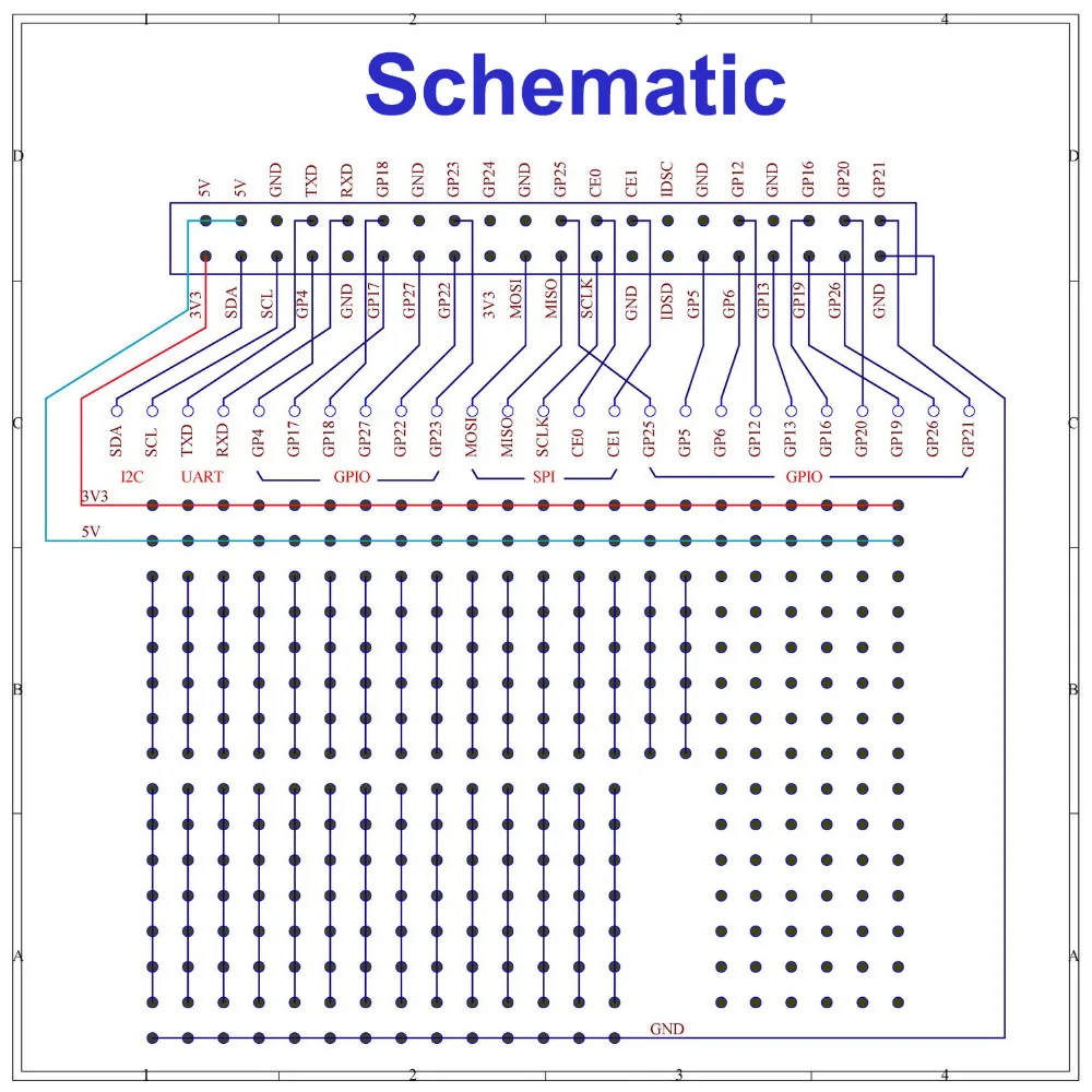 Electronics-Salon 4x Prototype Breakout PCB Shield Board Kit for Raspberry Pi 3 2 B+ A+, Breadboard DIY.