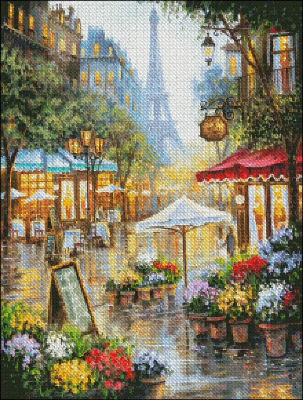 Needlework for embroidery DIY DMC High Quality - Counted Cross Stitch Kits 14 ct Oil painting - Paris Flower Market 2