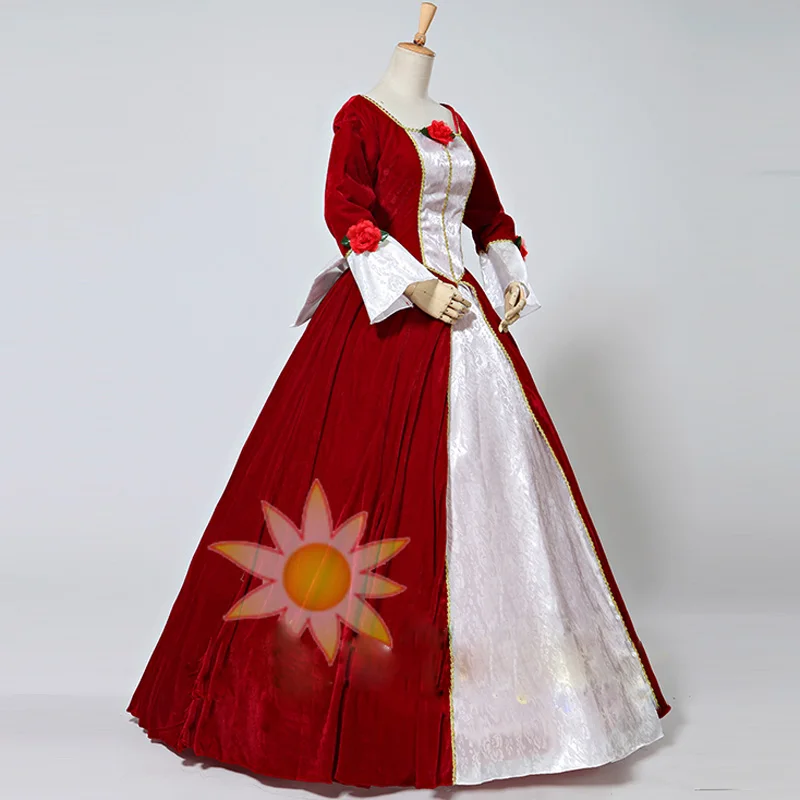 New Arrival Custom-Made Dark Red Belle Princess Costume Belle Cosplay Costume For Women Gilrs Party