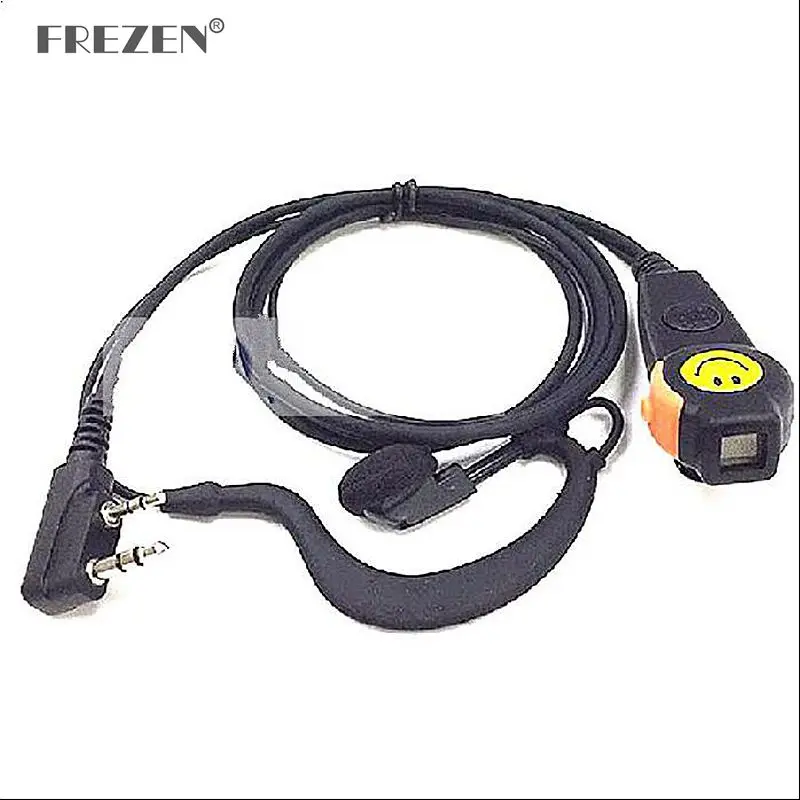 Walkie Talkie Smile Earpiece Dual PTT  Ear Hanging Headset Earphone For Kenwood Puxing Baofeng Ham Two Way Radio