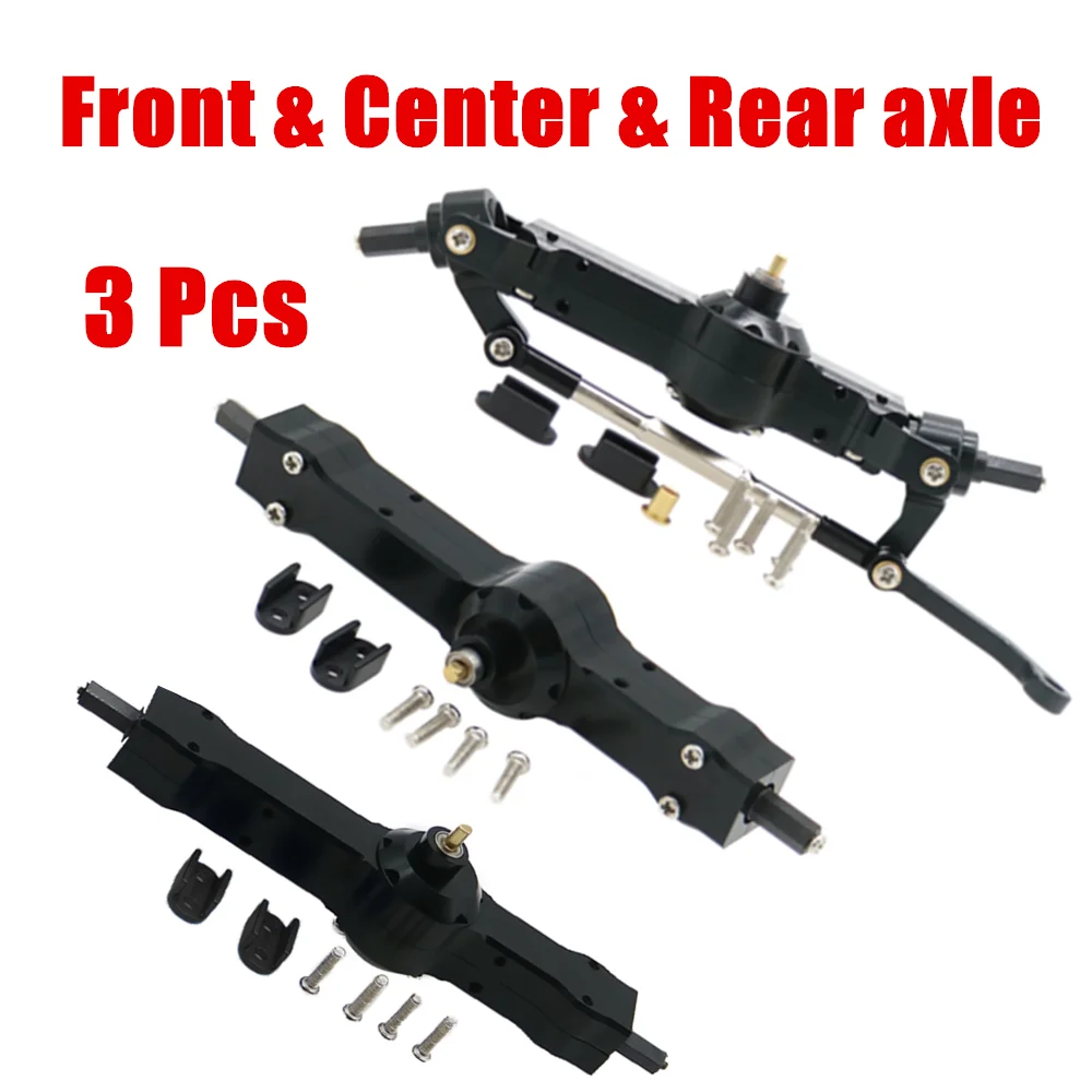 3 Pcs Front & Center &Rear Bridge Axle set HengLong WPL B-1 B-14 B-24 B24 C14 C-14 1/16 Military Truck RC Car part fast shipping