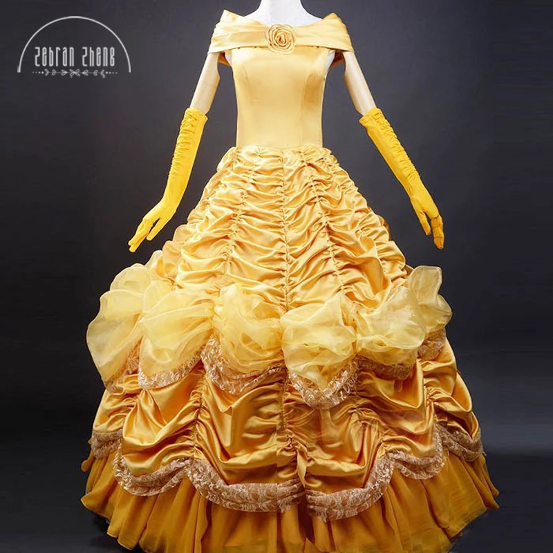 Princess Belle Costume Adult Women Costume For Halloween Cosplay Dress Special Offer Free Shipping