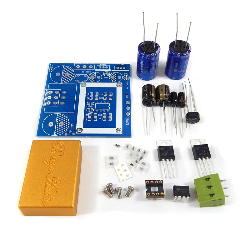 HIFI khuếch đại Full DC NE5532 Tiền Khuếch Đại Bộ dụng cụ với Lá Chắn kim loại bao da không bao gồm Chiết Áp