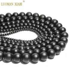 Wholesale Natural Stone Beads Round Black  Dull Polish Matte Onyx  For Jewelry Making DIY Necklace Bracelet 4/6/8/10/12/14 mm