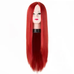 Red Wigs Fei-Show Middle Part Line Synthetic Long Straight Hair Heat Resistant Fiber Female Costume Cos-play Carnival Hairpieces