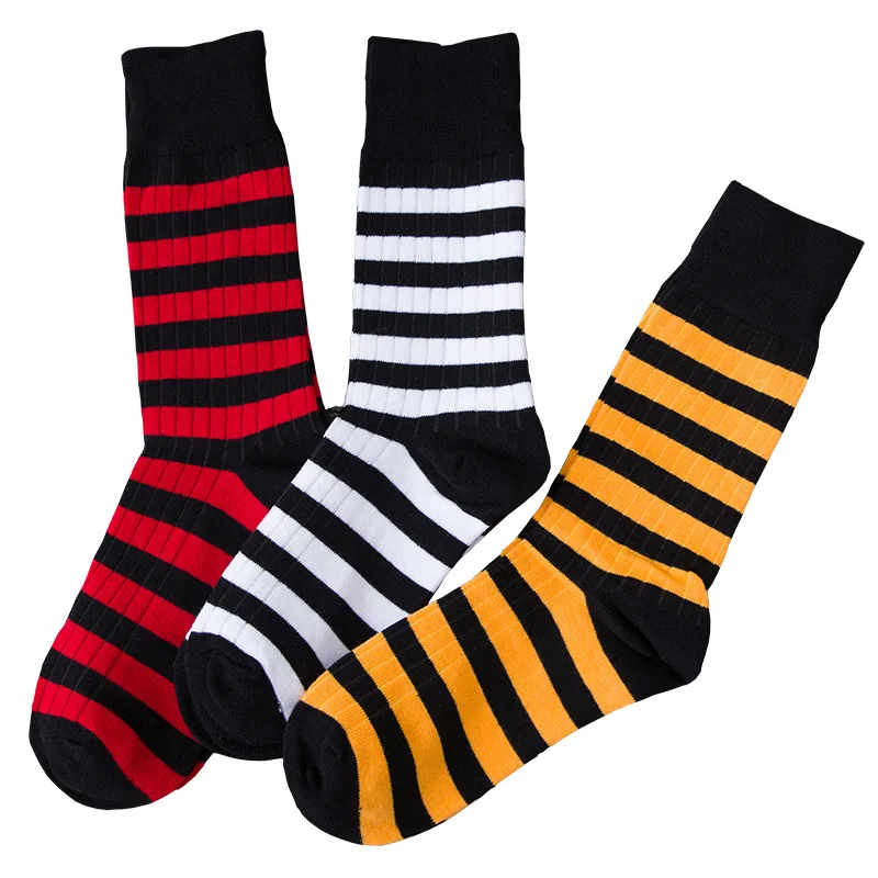 New Women Striped Printed Cotton Socks Harajuku Fashion High Quality Novelty Funny Casual Happy Street Skate Socks Autumn Winter