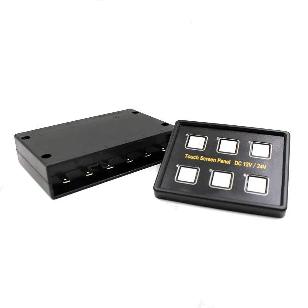 12V/24V 6 Gang LED Switch Panel Capacitive Touch Screen Panel Boat/Caravan