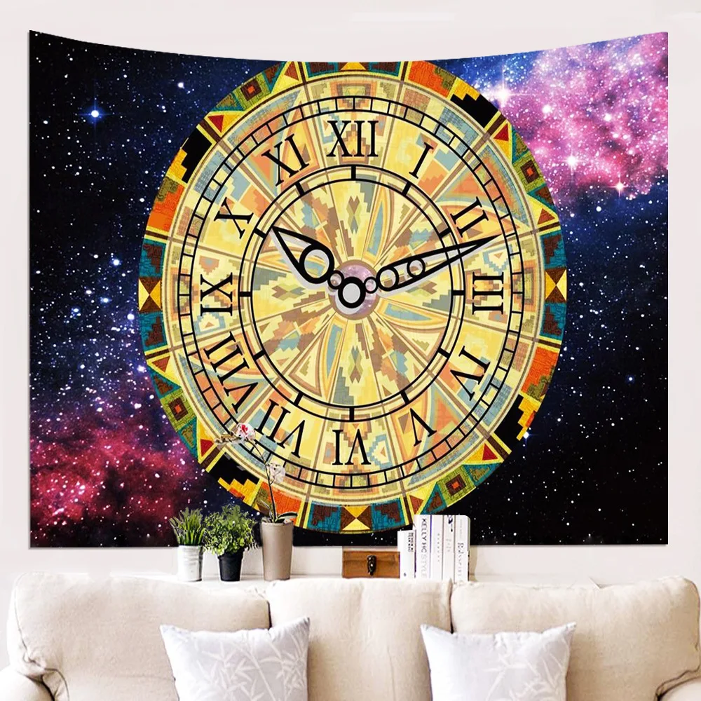 Starry sky clock pattern Tapestry India mandala wall hanging Tapestries Exotic wind style beach towel picnic mat Yoga blanket