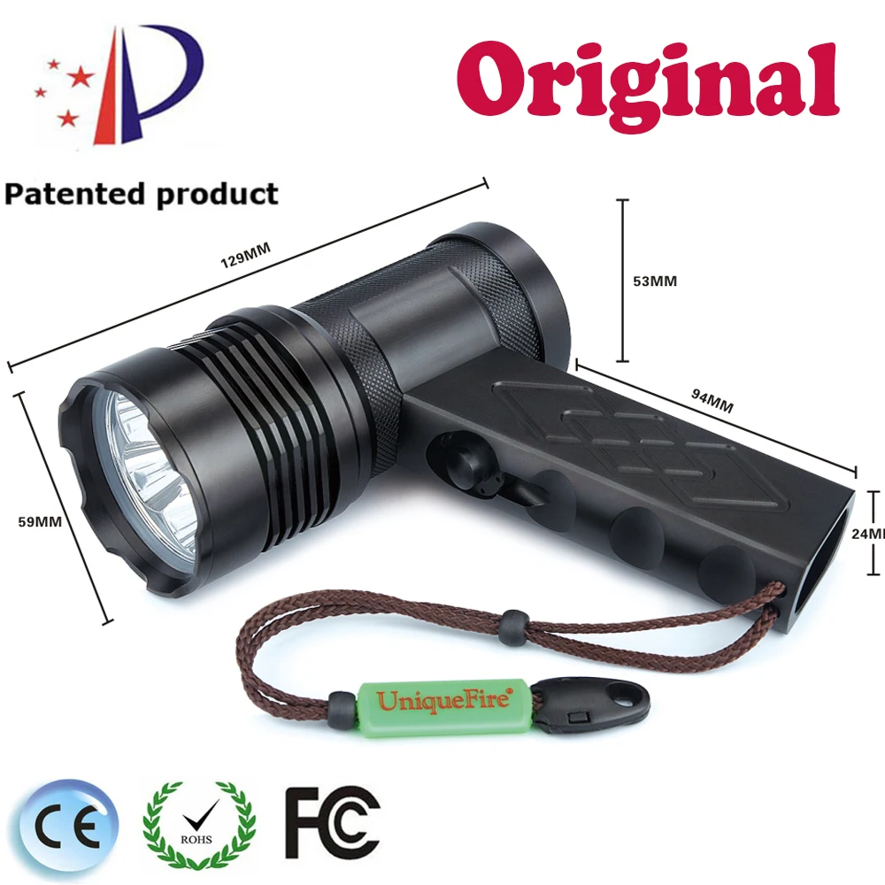 

UniqueFire 5 Modes Powerful Flashlight With 6 *XML2 LED 60Watt T19 Police By 4*18650 Rechargable Battery