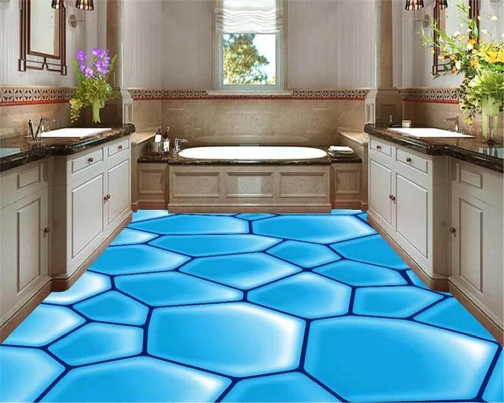 

beibehang Super blue personality stylish waterproof 3d wallpaper 3D three-dimensional adhesive self-adhesive floor papier peint