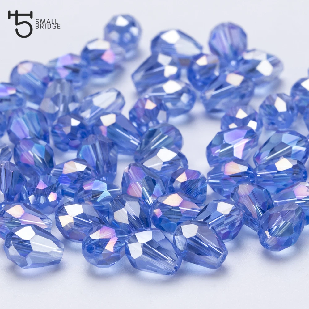 8*12mm Austria Faceted Teardrop Crystal Beads Diy Accessories for Jewelry Making Loose Briolette Glass Beads Z806