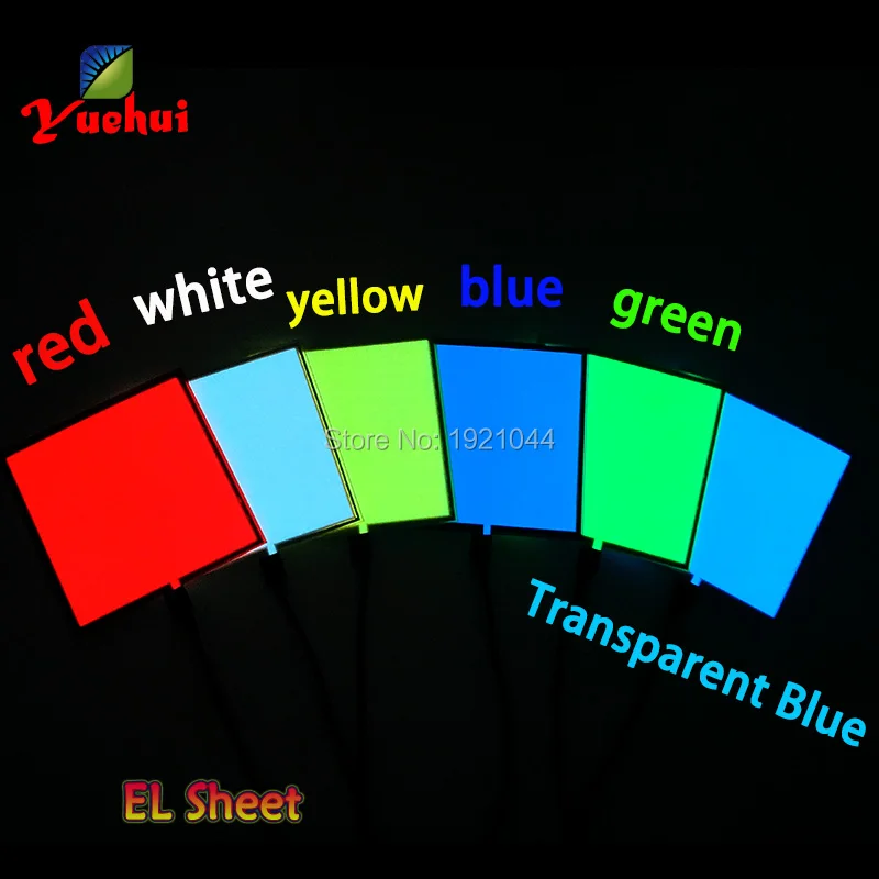 EL Panel Sheet with DC 12V Inverter without Cigar for Car, DIY Decoration, New Design, 6 Colors, 10x10cm