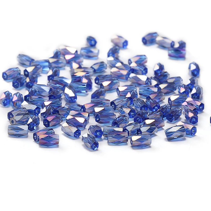 

Royal Blue AB 50pcs 2*4mm Cylinder Crystal Beads Austria Crystal faceted Crystal Charm Beads 18 Cutting Faces Loose Beads C2