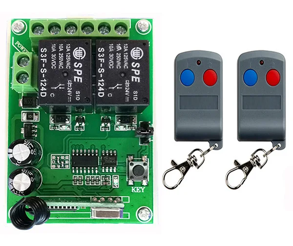 DC24V 2CH 2CH RF Fernbedienung Schalter System Sender + Empfänger 2ch relais smart home z-welle/lampe/fenster/Garage Türen