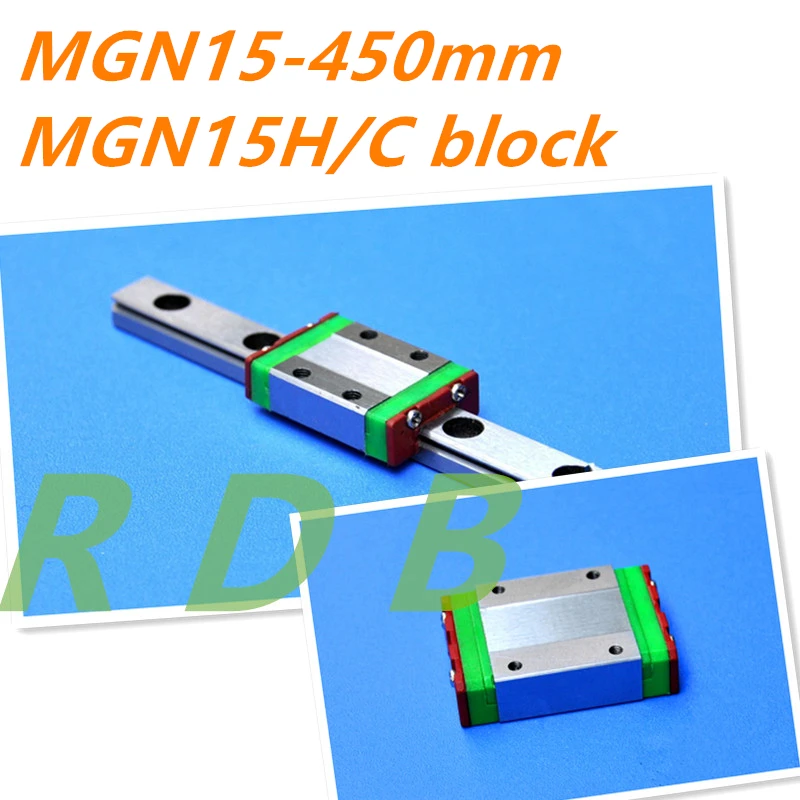 

15mm Linear Guide MGN15 450mm linear rail way + MGN15C or MGN15H Long linear carriage for CNC X Y Z Axis