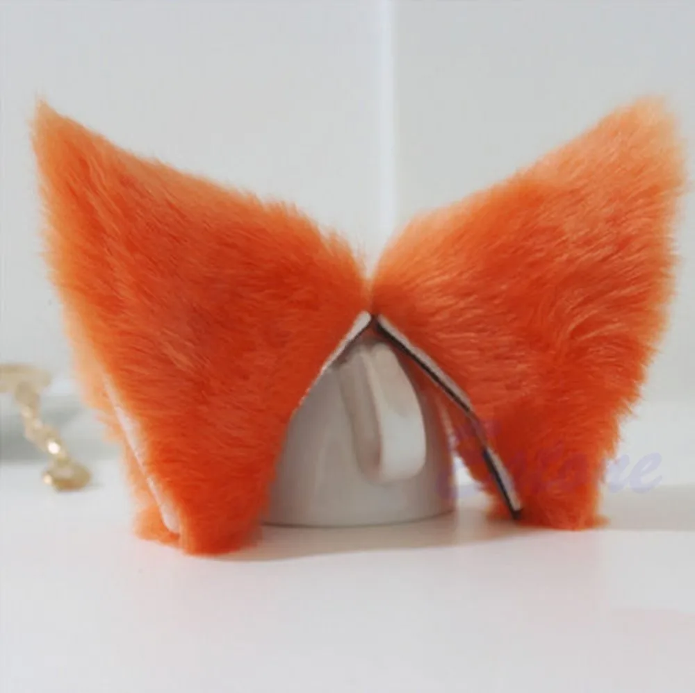 Orecchiette Party\'s Cat Fox Long Fur Ears Anime Neko Costume Hair Clip Cosplay