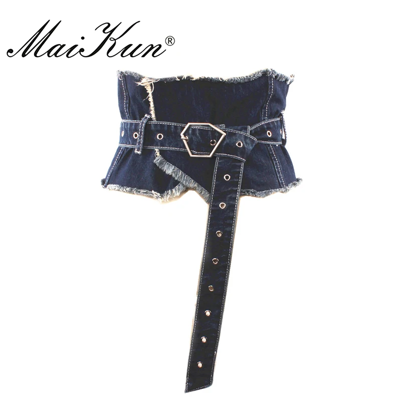 Korea Style Denim Wide Corset Jeans Women Belts For Women Female Belt Cummerbund for Party Dresses Fashion Clothing Accessories