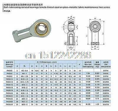 2pcs 8mm Female Left Hand Metric Threaded Rod End Joint Bearing