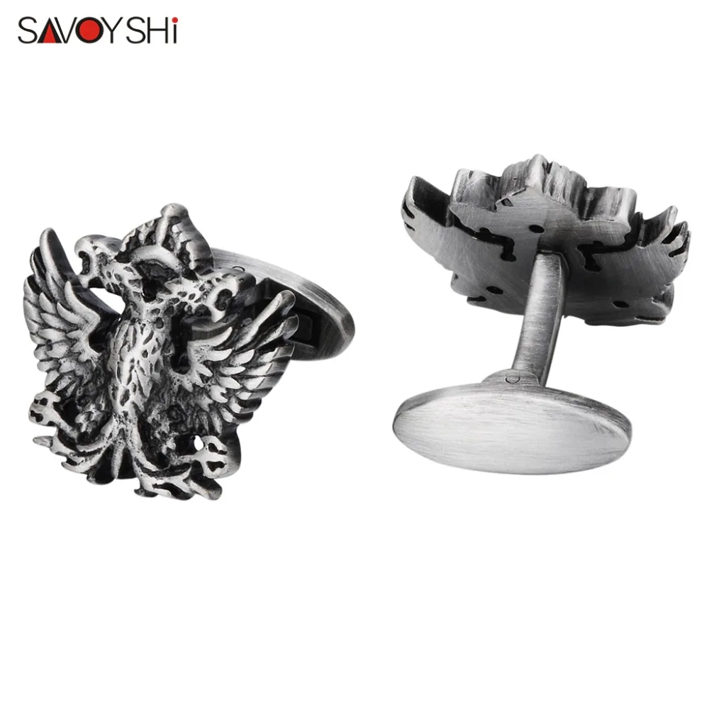 SAVOYSHI 2 colors available Shirt Cufflinks for Mens High quality Vintage Metal Double-headed eagle Cuff links Brand Jewelry
