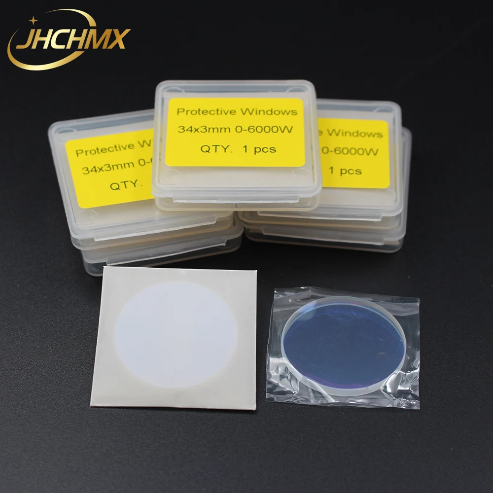 JHCHMX – machine de découpe Laser en Fiber de Quartz, verre de protection/fenêtres/lentilles 34x3mm pour IPG/SPI