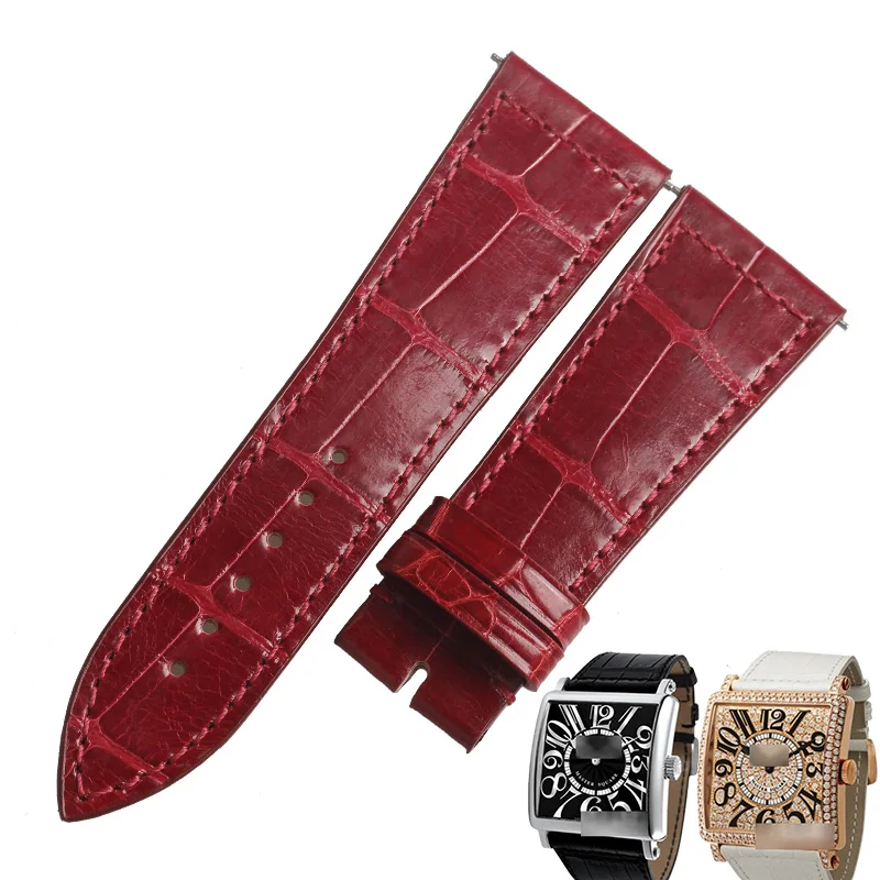 WENTULA watchbands for Franck Muller  FM6002MQalligator skin /crocodile grain  woman watch band