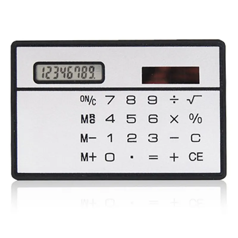 Slim Credit Card Cheap Solar Power Pocket Calculator Novelty Small Travel Compact wholesale