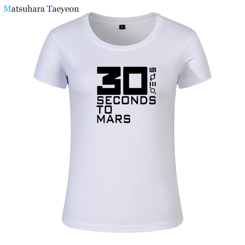 30 Seconds To Mars fashion Women T Shirts Music Band T-shirt Short Sleeve Cotton 30STM Women T-shirt Tops Tee T155