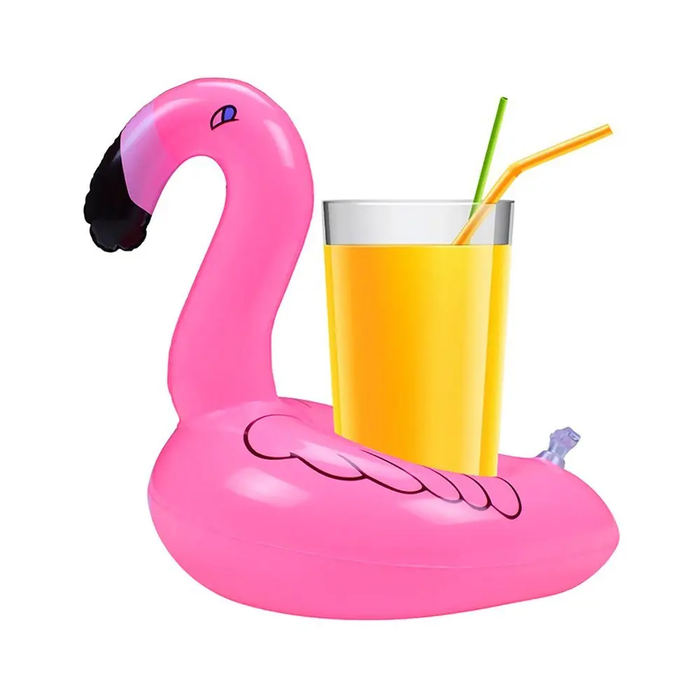 4pcs Flamingo Drink Holders Inflatable Drink Float Coasters Holder for Beverage Cans Cups & Bottles Fun Kid & Adult Pool Party