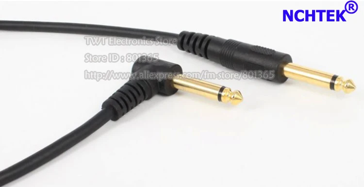 

NCHTEK Golden Plated 90 Degree Angled 6.35MM Mono Male to Straight 6.35MM Mono Male Audio Adapter Cable/Free shipping/10PCS