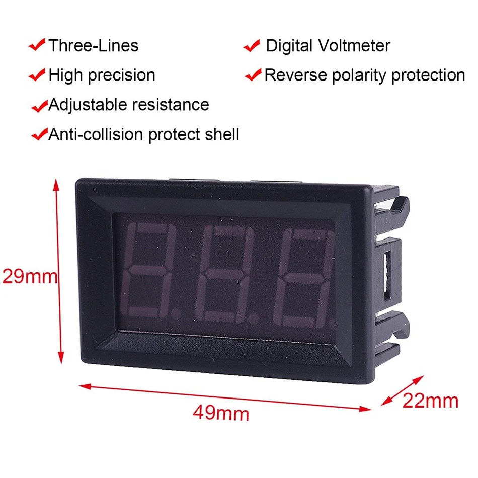 LED Digital Voltmeter Ammeter DC 100V 10A Voltage Current Meter Gauge Tester Dual LED Display Volt Meter Gauge Detector