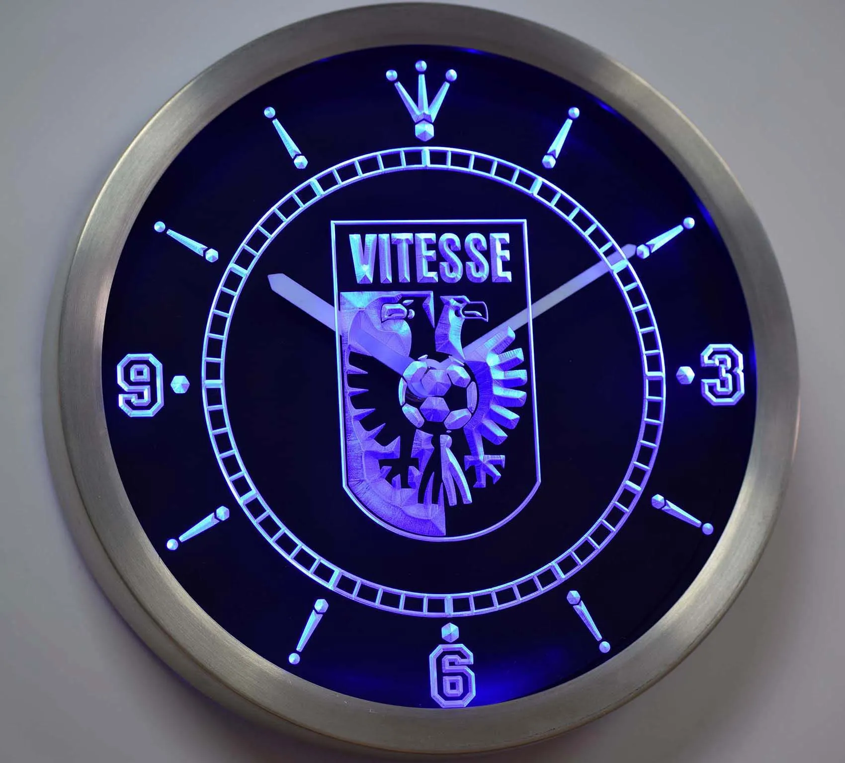 nc1009 Vitesse Arnhem Stichting Betaald Voetbal Eredivisie Neon Light Signs LED Wall Clock